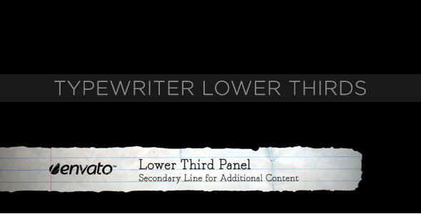 Typewriter Lower Thirds - Download Videohive 231562