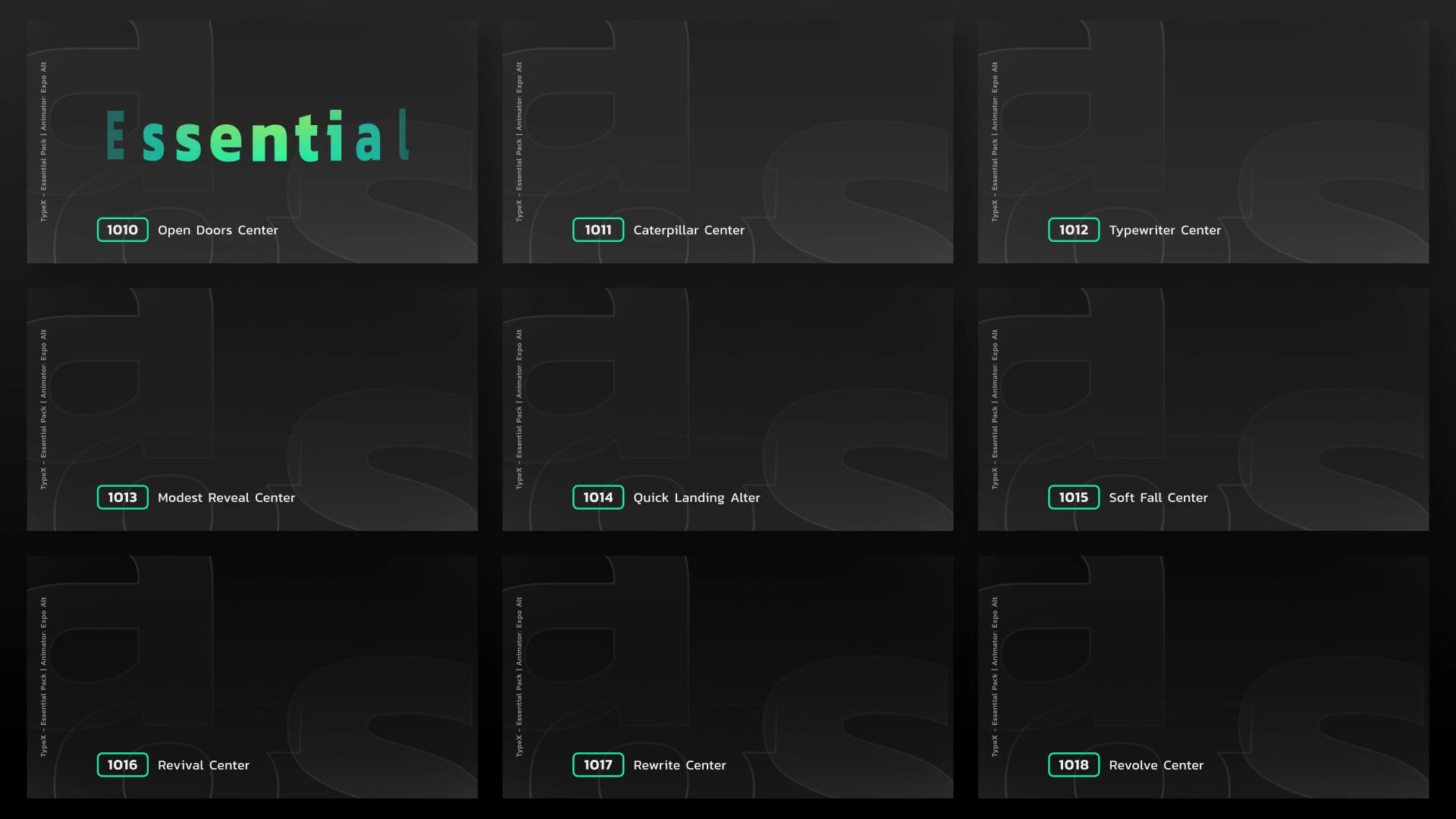 TypeX Essential Pack: Title Animation Presets Library Videohive 25736756 After Effects Image 5