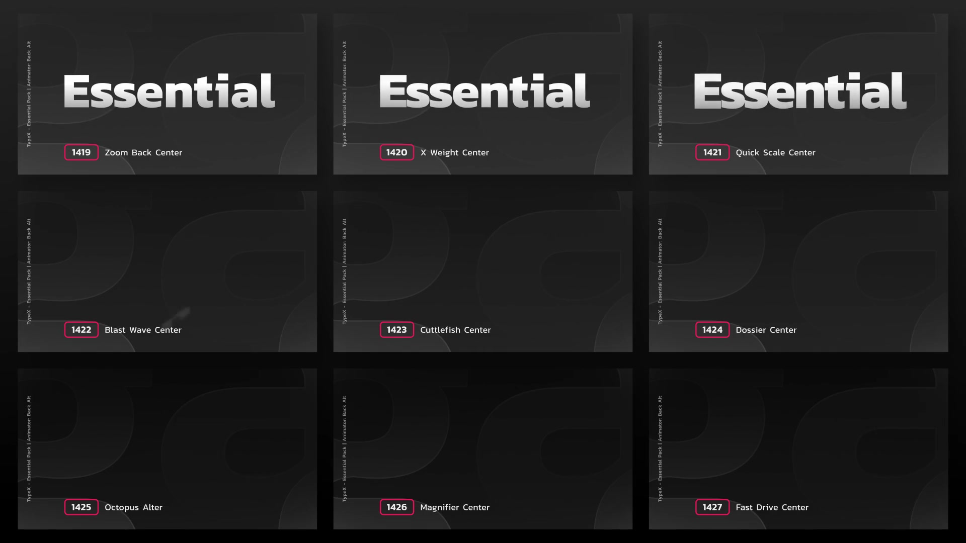 TypeX Essential Pack: Title Animation Presets Library Videohive 25736756 After Effects Image 7