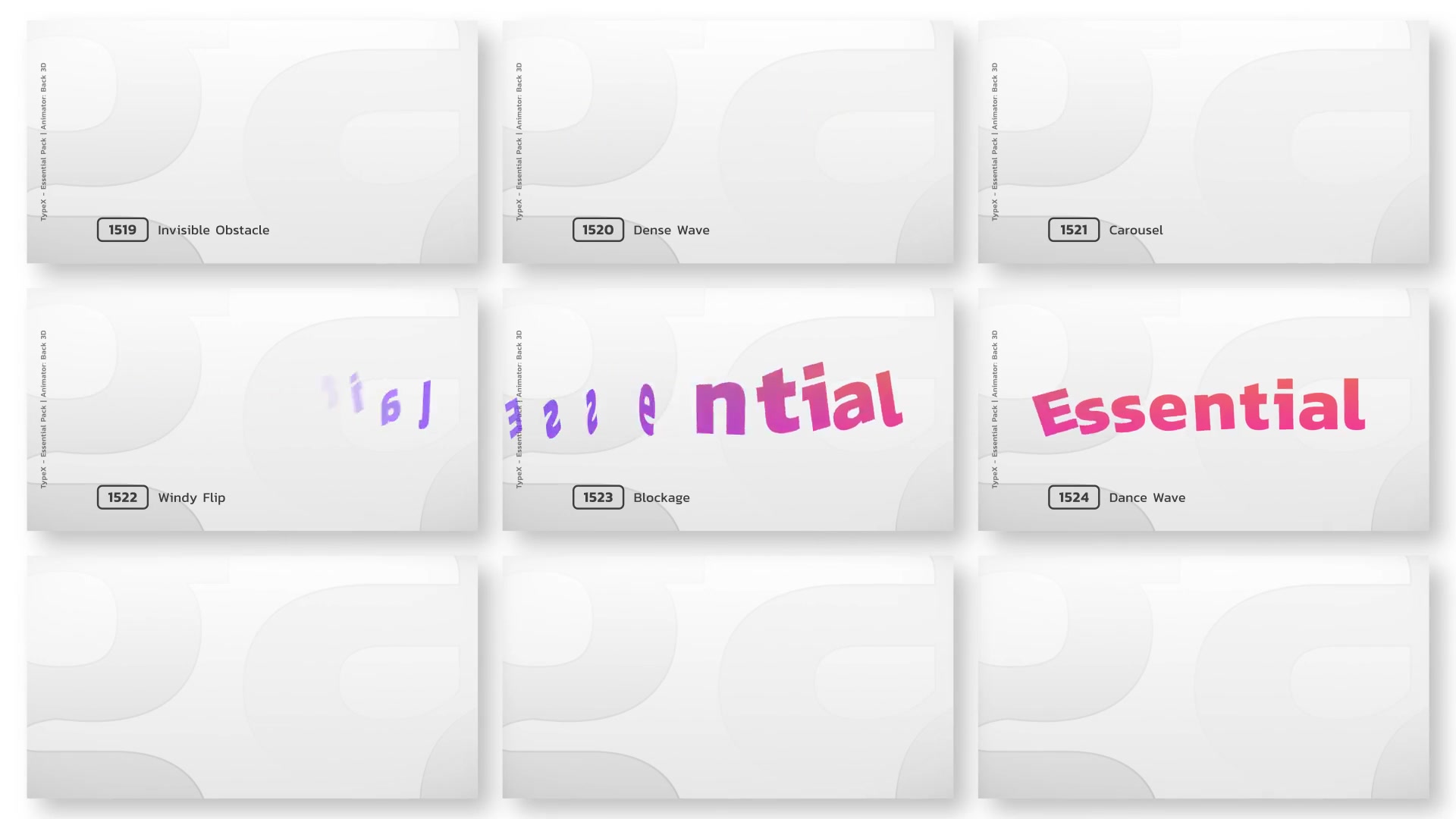 TypeX Essential Pack: Title Animation Presets Library Videohive 25736756 After Effects Image 8
