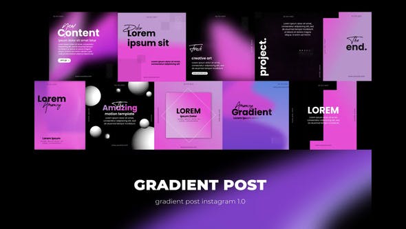 Typography gradient post instagram - 30552602 Videohive Download