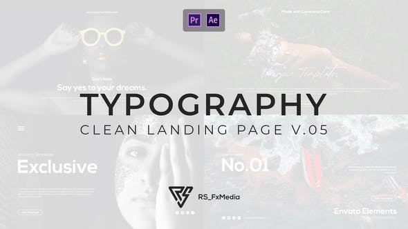Typography Slide Clean Landing Intro V.05 | MOGRT - 33868313 Videohive Download