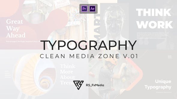 Typography Slide Clean Media Zone V.01 | MOGRT - Videohive Download 33415422