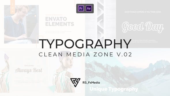 Typography Slide Clean Media Zone V.02 | MOGRT - 33415636 Videohive Download