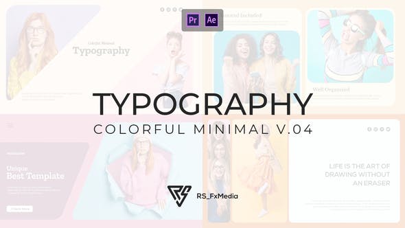 Typography Slide Colorful Minimal V.04 | MOGRT - 33415767 Videohive Download