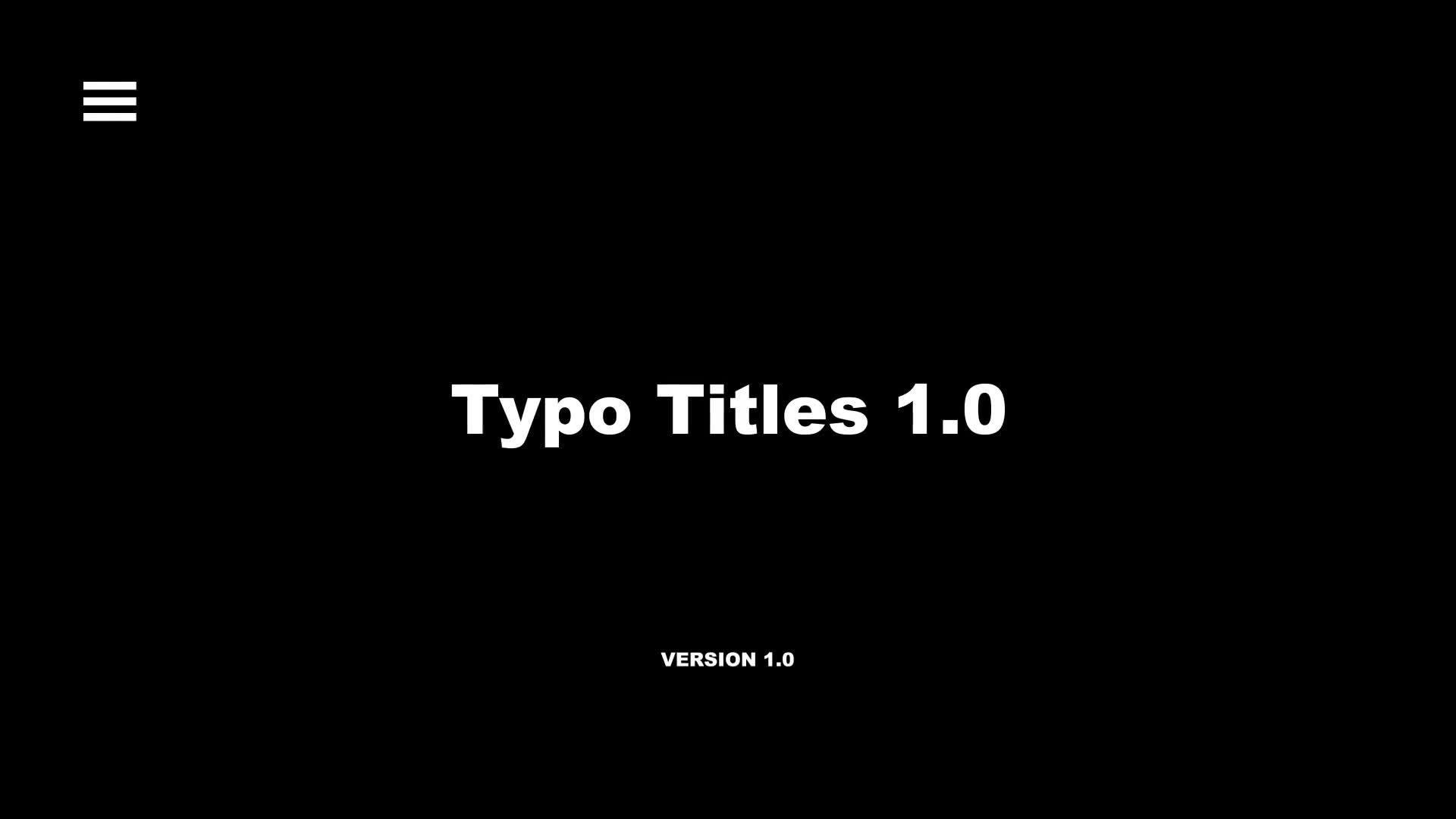 Typography Titles 1.0 | After Effects Videohive 33870058 After Effects Image 1
