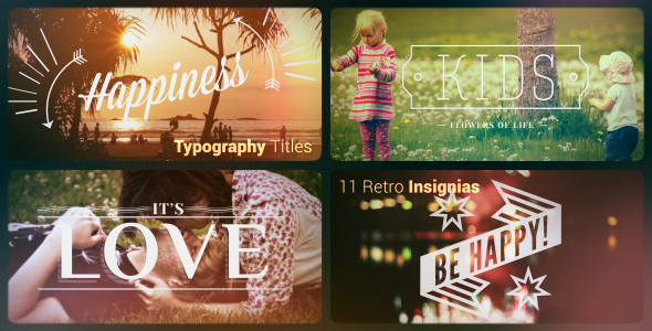 Typography titles | 11 Retro Insignias - Download Videohive 4893660