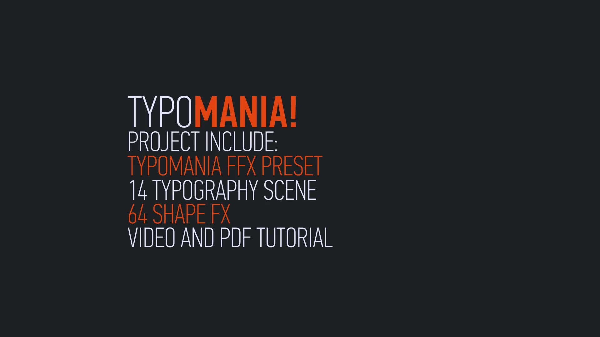 TypoMania! Typography Constructor Videohive 12372298 After Effects Image 1