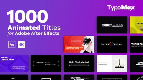 TypoMax 1000 Animated Titles for After Effects - 39625348 Download Videohive