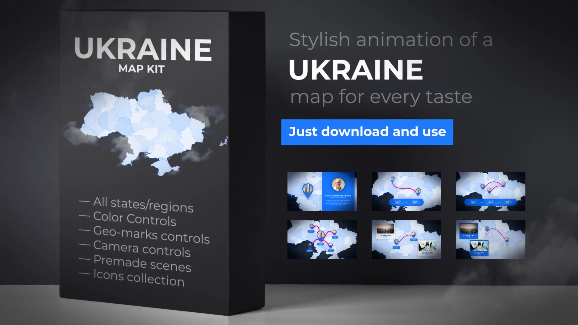 Ukraine Map Ukraine UKR Map Kit Videohive 24196490 After Effects Image 11