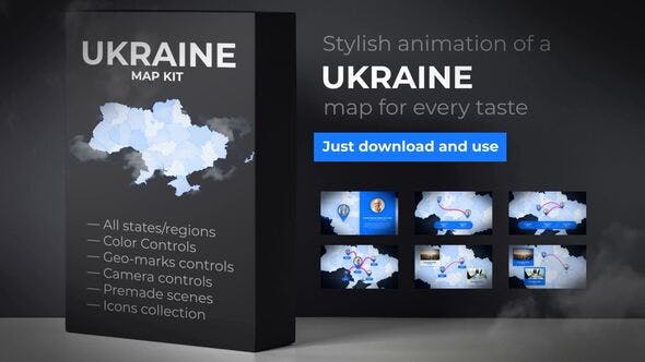 Ukraine Map Ukraine UKR Map Kit - Download 24196490 Videohive