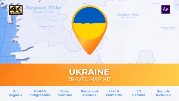 Ukraine Map Ukrainian Travel Map - Download 29974197 Videohive