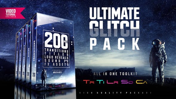 Ultimate Glitch Pack: Transitions, Titles, Logo Reveals, Sound FX - 21635963 Videohive Download