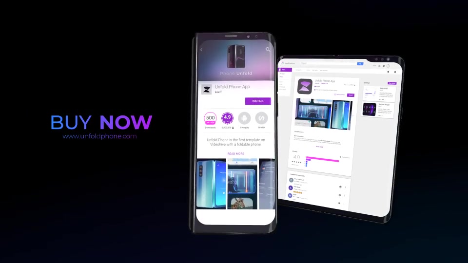 Unfold Phone A Foldable Phone Promo | Element 3D Template Videohive 24253097 After Effects Image 7