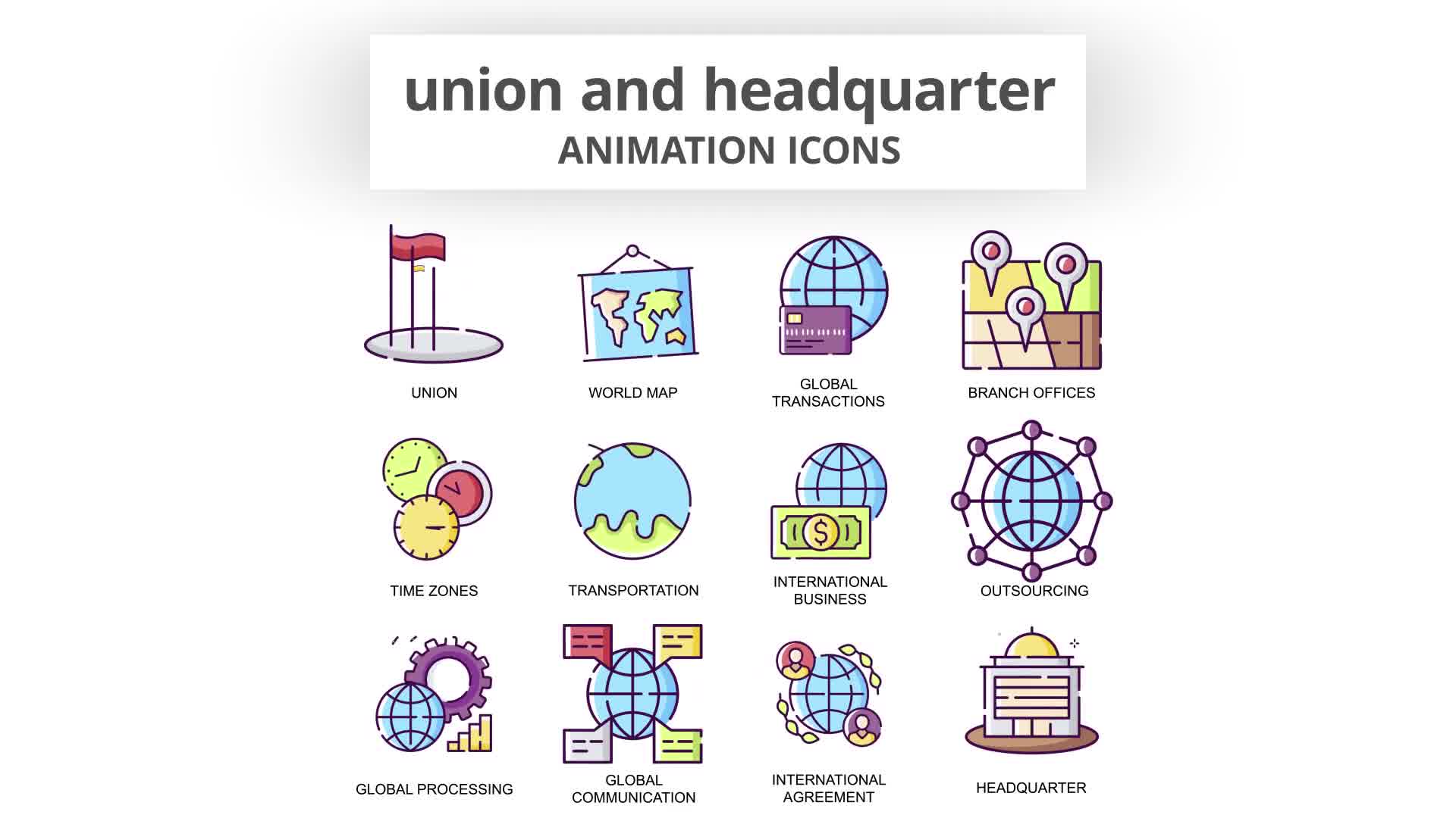 Union & Headquarter Animation Icons Videohive 30885430 After Effects Image 10