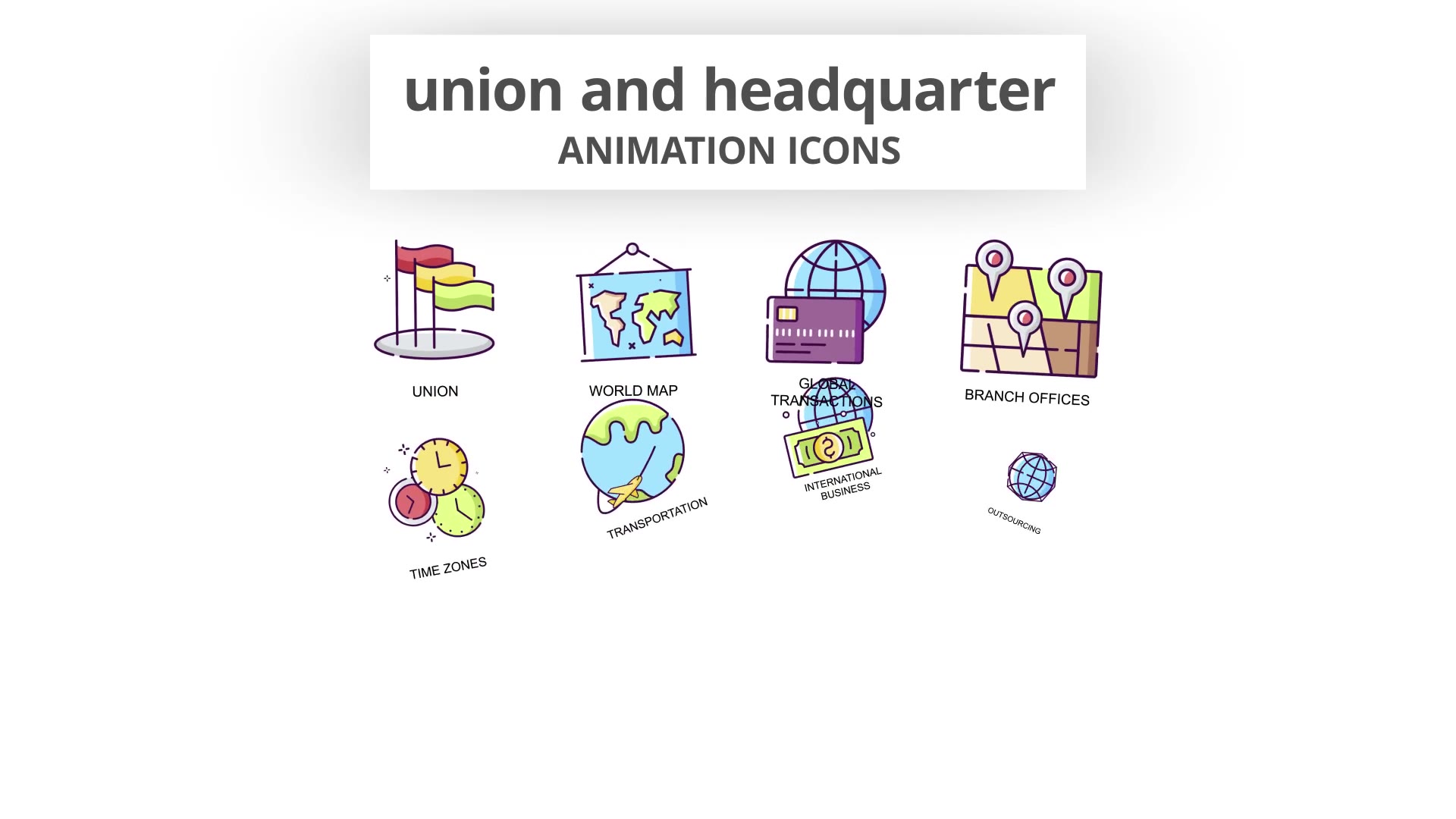 Union & Headquarter Animation Icons Videohive 30885430 After Effects Image 4