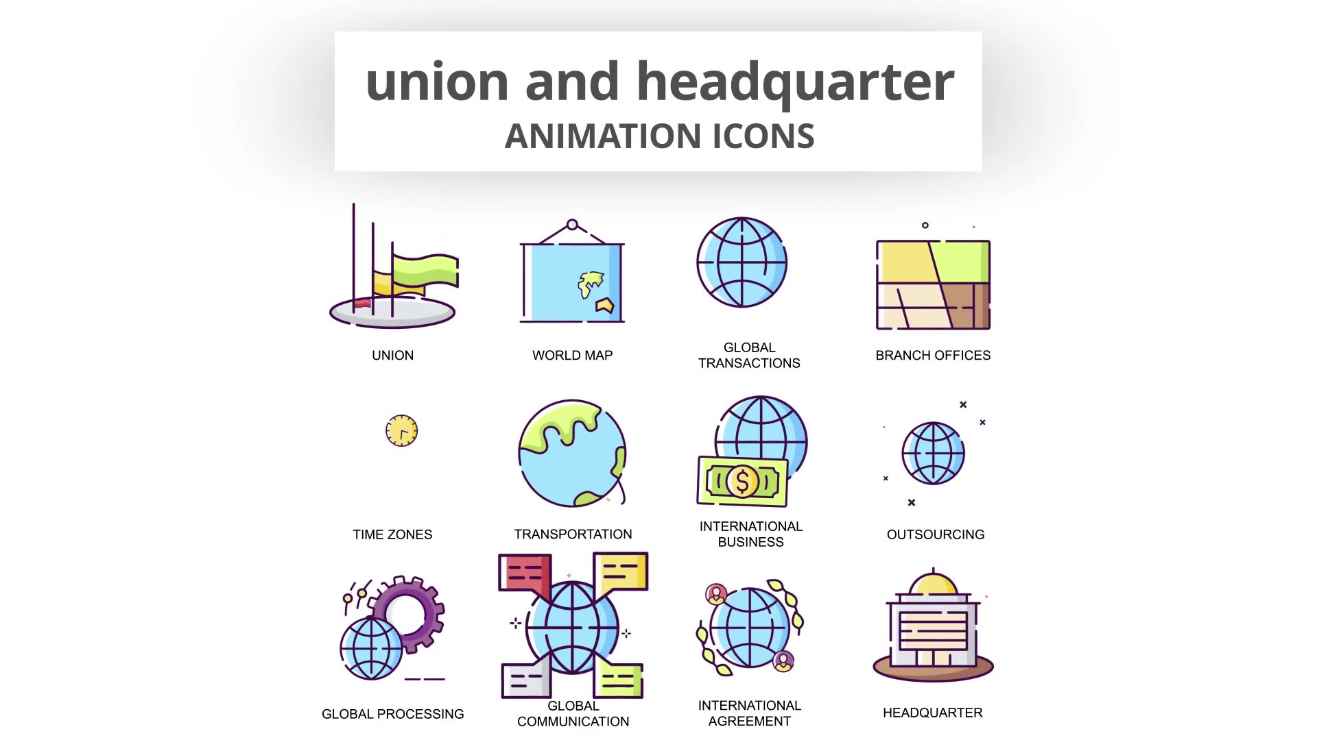 Union & Headquarter Animation Icons Videohive 30885430 After Effects Image 6