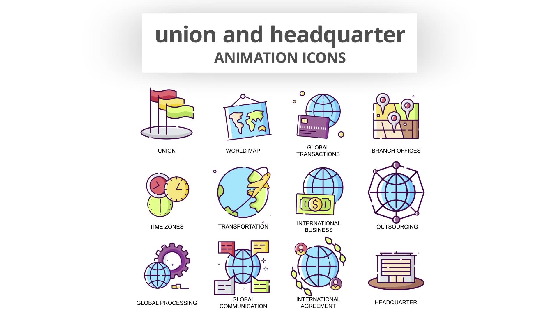 Union & Headquarter Animation Icons Videohive 30885430 After Effects Image 7