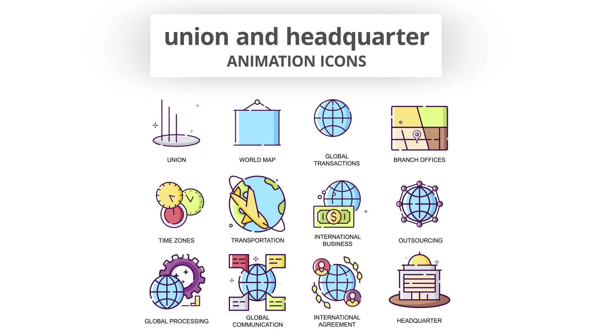 Union & Headquarter Animation Icons Videohive 30885430 After Effects Image 8