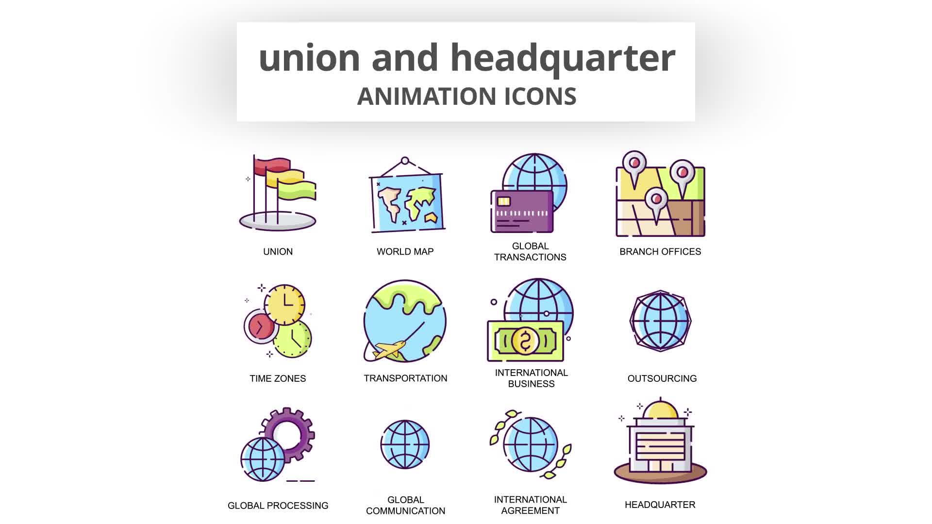 Union & Headquarter Animation Icons Videohive 30885430 After Effects Image 9