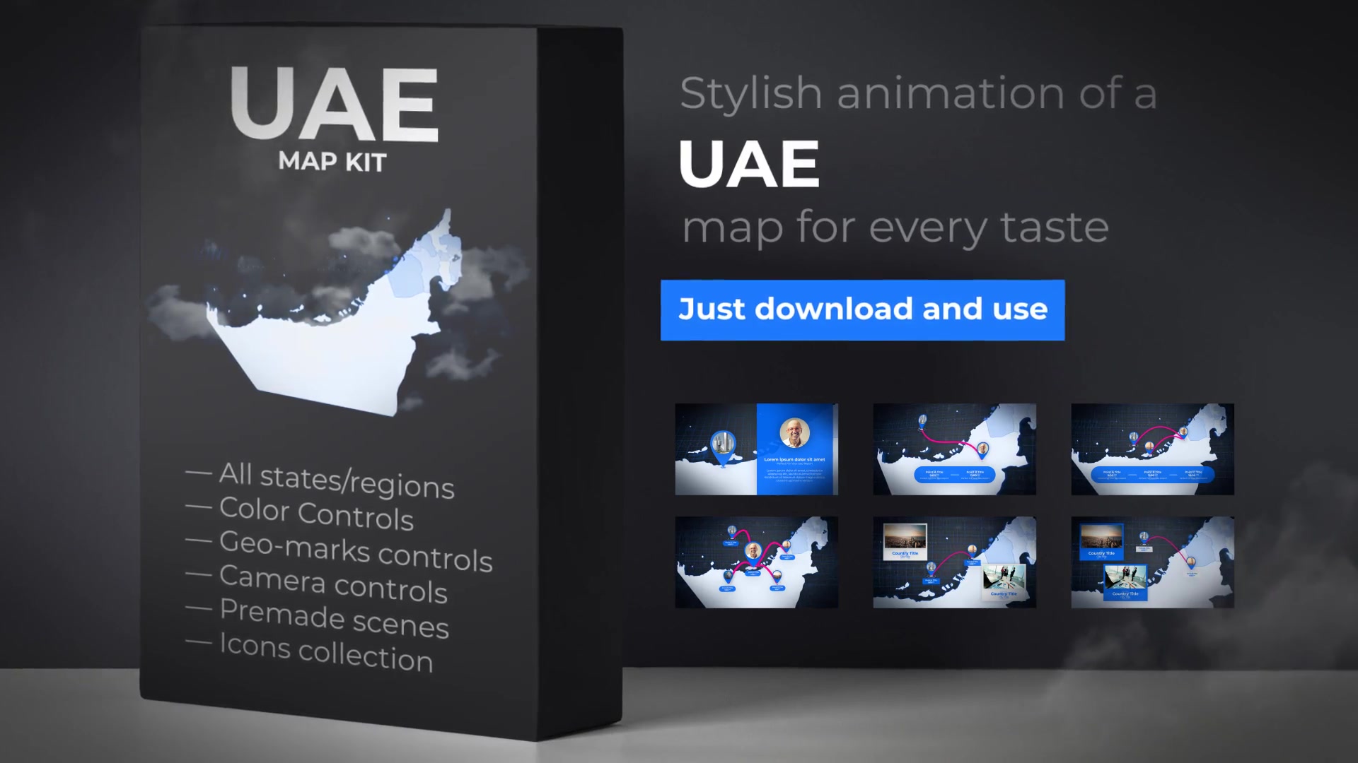 United Arab Emirates Map Emirates UAE Map Kit Videohive 24176941 After Effects Image 11