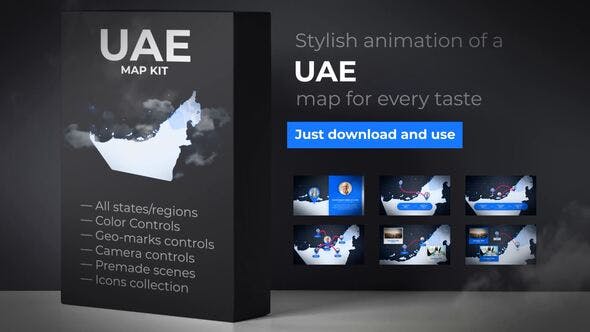 United Arab Emirates Map Emirates UAE Map Kit - Videohive Download 24176941