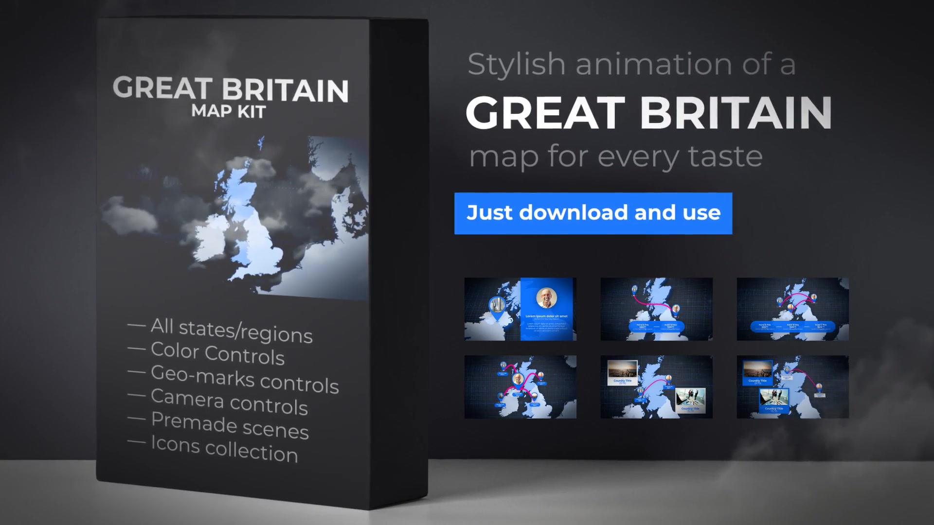United Kingdom of Great Britain Map UK Map Britain Map Videohive 24035657 After Effects Image 11