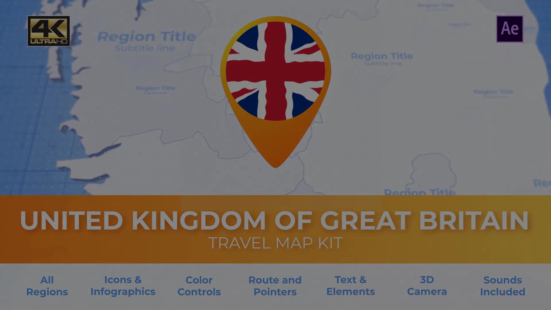 United Kingdom of Great Britain Map United Kingdom Travel Map Videohive 27803206 After Effects Image 13