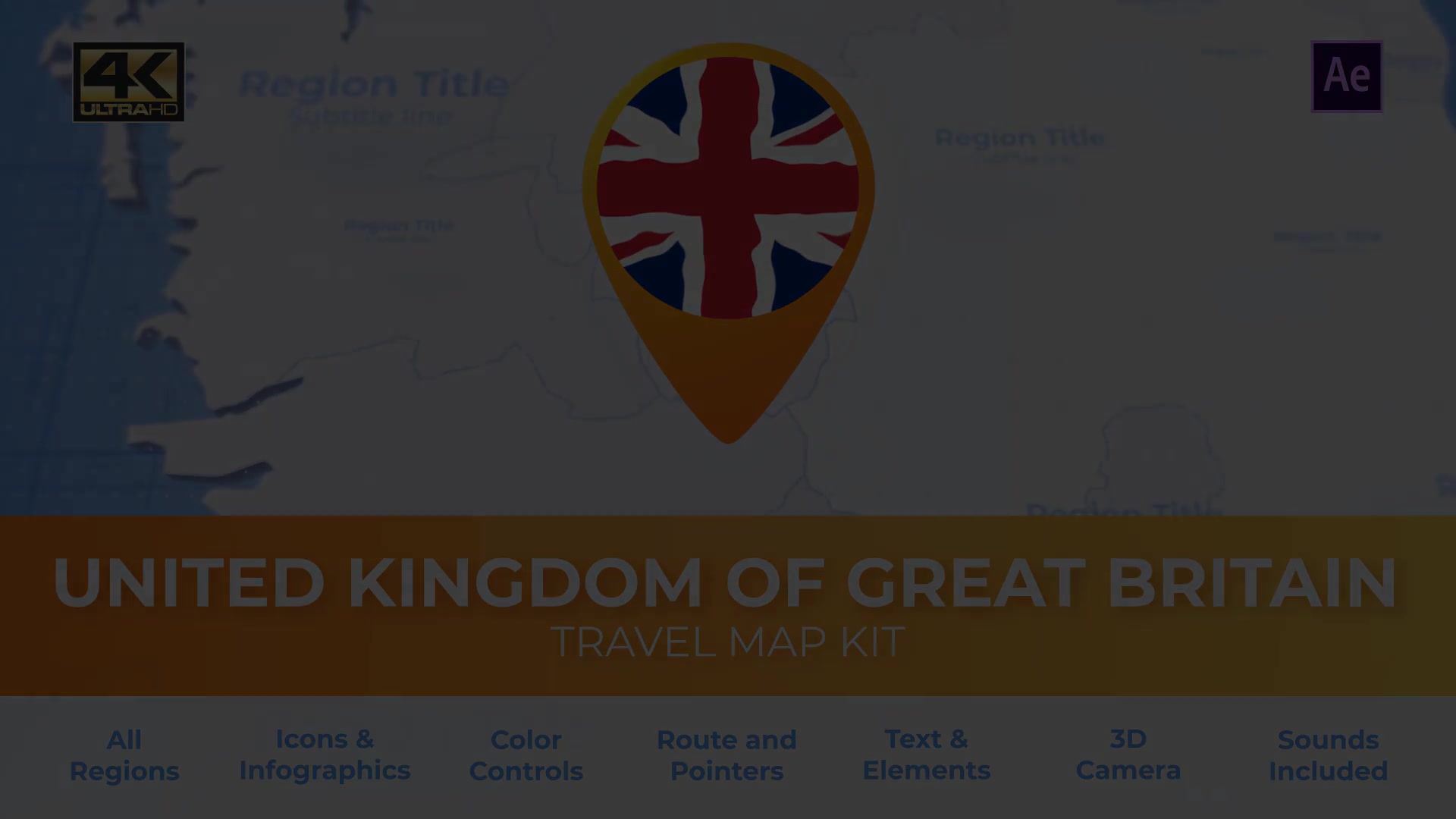 United Kingdom of Great Britain Map United Kingdom Travel Map Videohive 27803206 After Effects Image 6