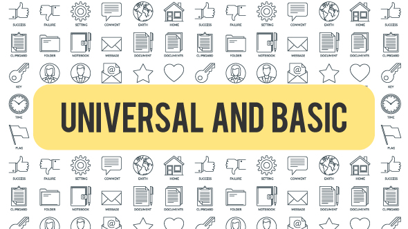Universal And Basic Outline Icons - Download Videohive 21291321