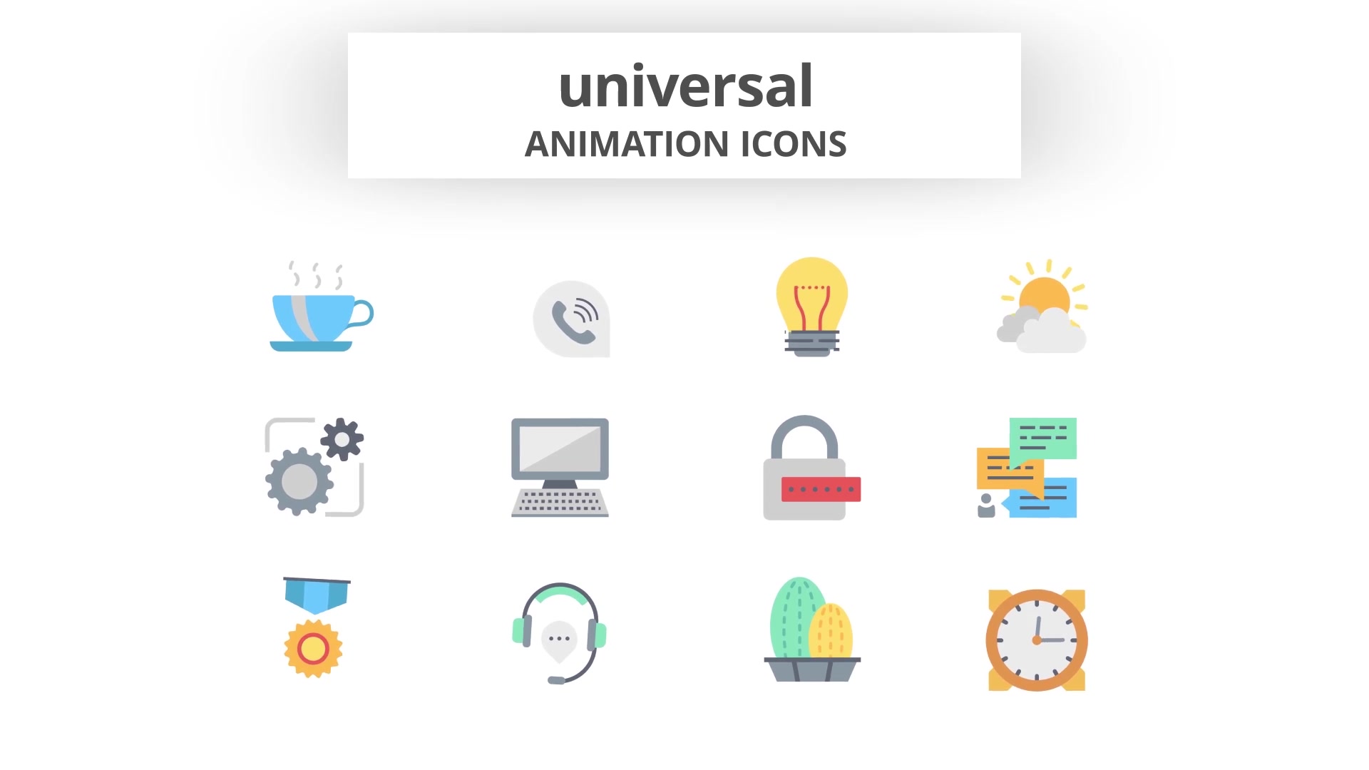 Universal Animation Icons (MOGRT) Videohive 26756385 Premiere Pro Image 6