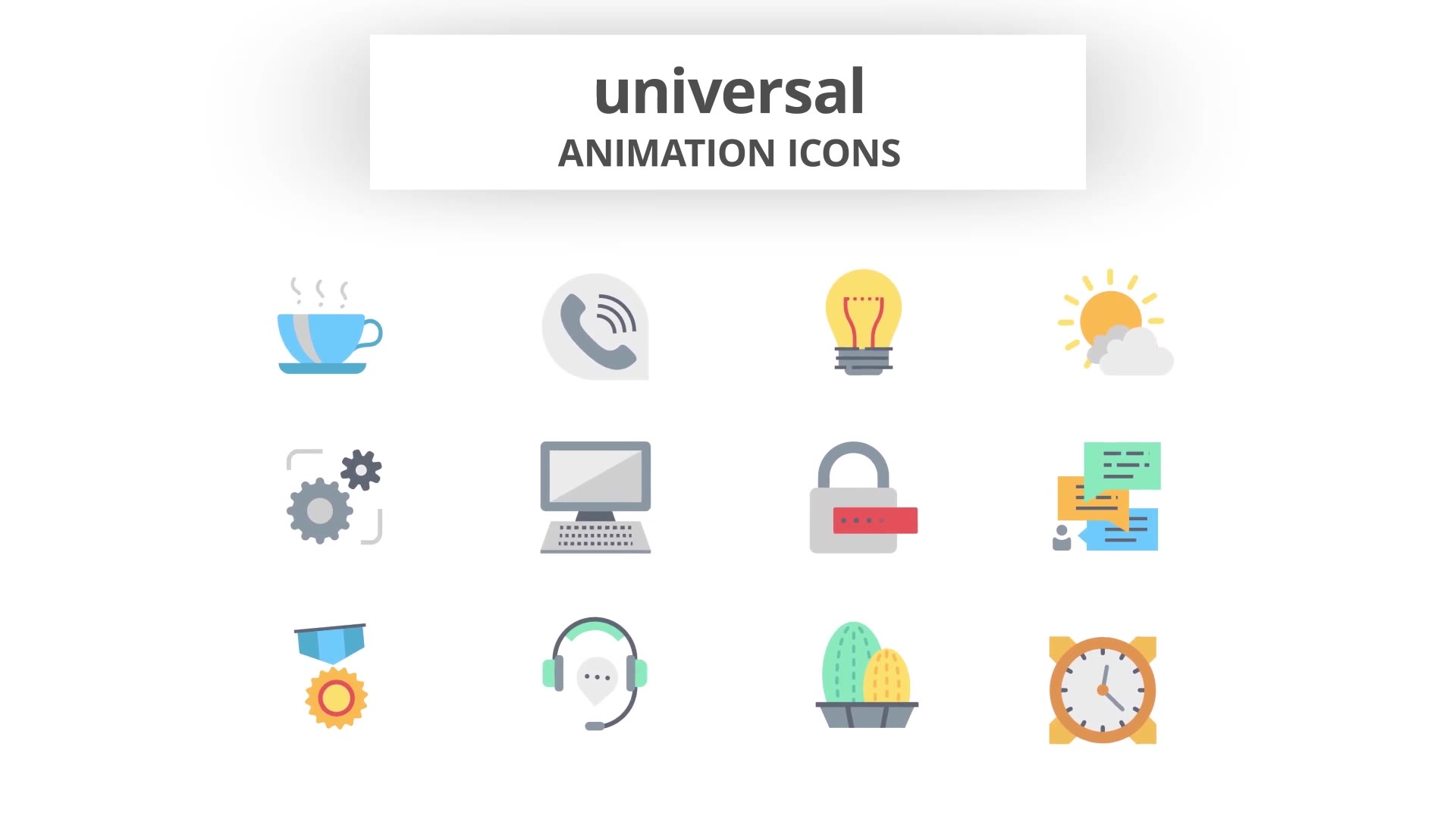 Universal Animation Icons (MOGRT) Videohive 26756385 Premiere Pro Image 9