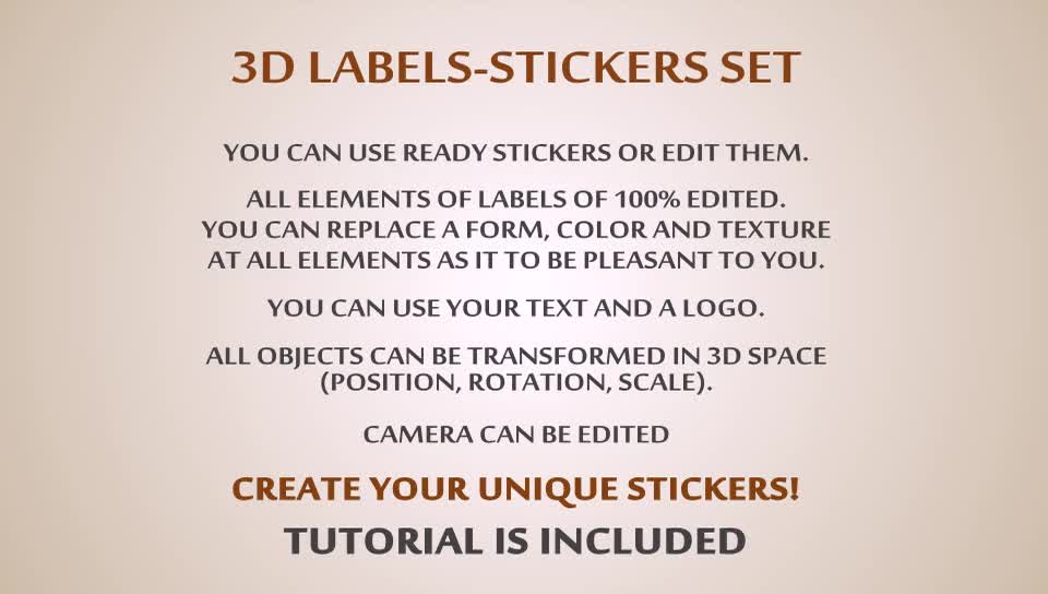 Unwrapping 3D Stickers Labels & Titles - Download Videohive 6475406