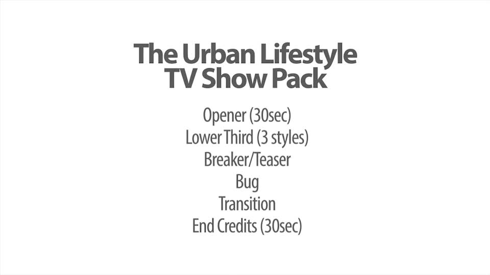 Urban Lifestyle TV Show Videohive 15334158 After Effects Image 1