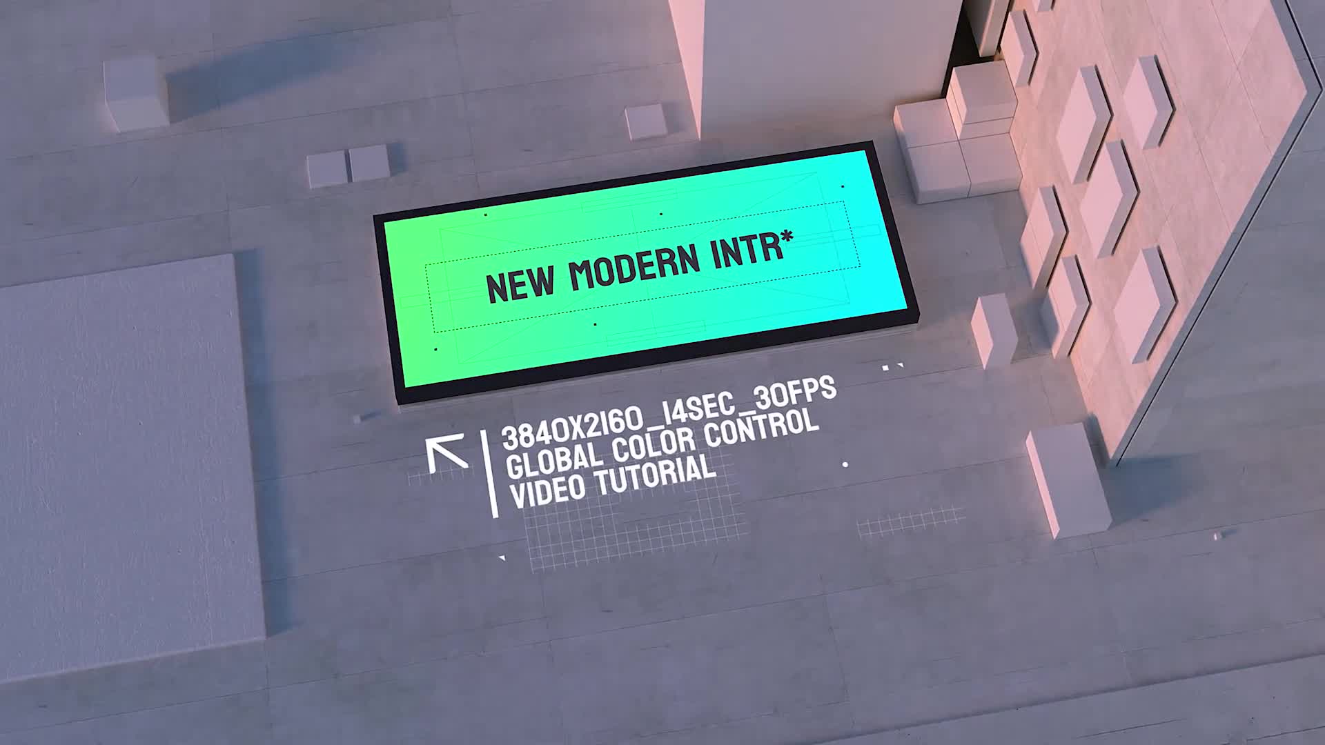 Urban Opener/ Concrete Architecture Video Mockup Busness LED Display City Industrial Real Estate IOS Videohive 37868583 After Effects Image 1