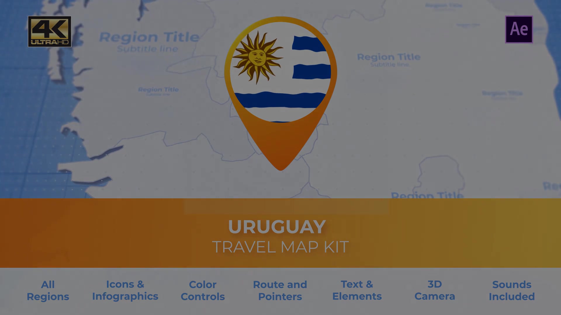 Uruguay Map Oriental Republic of Uruguay Travel Map Videohive 30472626 After Effects Image 13