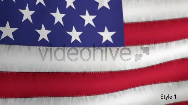US American Flag Blowing Close Up 2 Styles Videohive 4894023 Motion Graphics Image 4