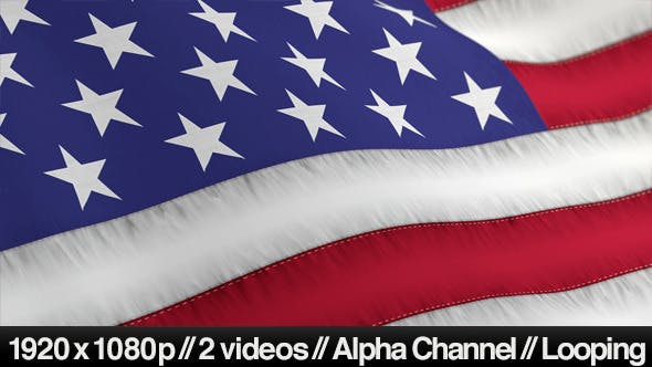US American Flag Blowing Close Up 2 Styles - Videohive Download 4894023