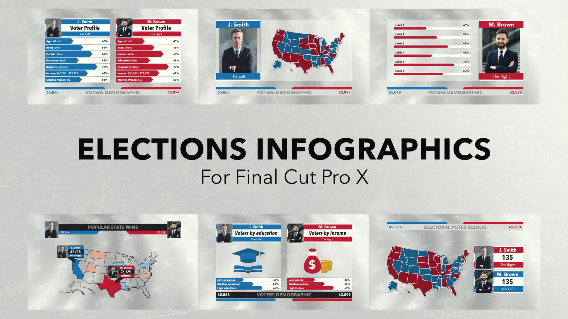 US Elections Infographics For Final Cut Pro X Videohive 25903012 Apple Motion Image 1