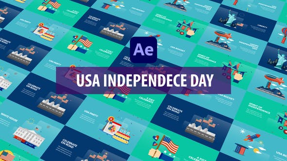 USA Independence Day Animation | After Effects - Download Videohive 32600863