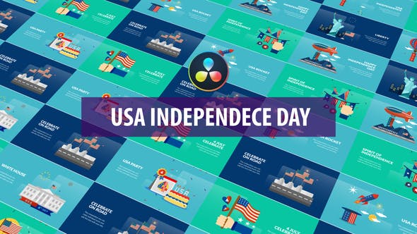 USA Independence Day Animation | DaVinci Resolve - 32600925 Videohive Download