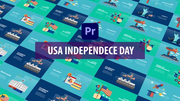 USA Independence Day Animation | Premiere Pro MOGRT - 32600892 Download Videohive