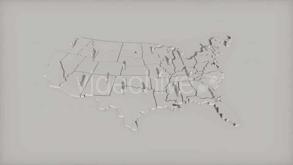 USA Map and People Calling on the Cell Phones - Download Videohive 19432980