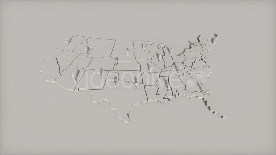 USA Map and People Calling on the Cell Phones - Download Videohive 19432980