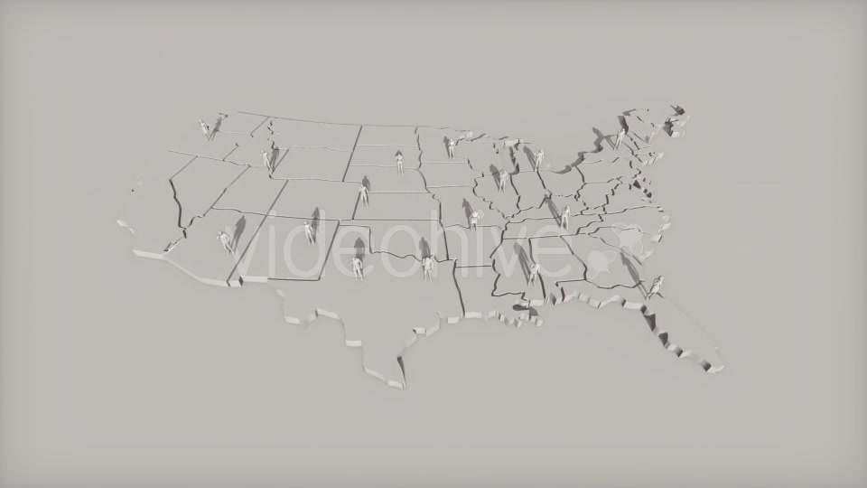 USA Map and People Calling on the Cell Phones - Download Videohive 19432980