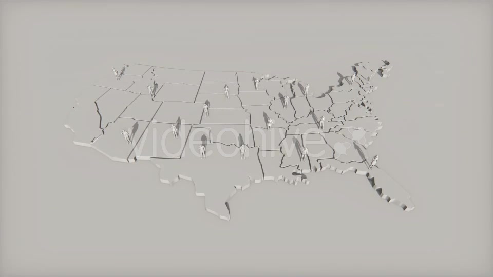 USA Map and People Calling on the Cell Phones - Download Videohive 19432980