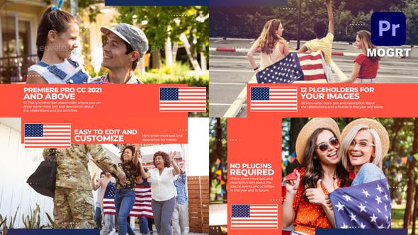 USA Patriotic Celebration Slideshow MOGRT - 32640134 Videohive Download