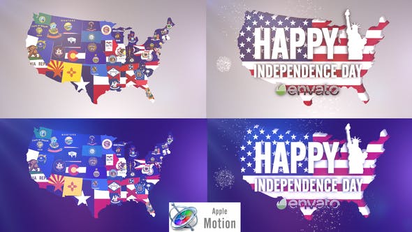USA States Flag Logo Apple Motion - Download Videohive 32168702