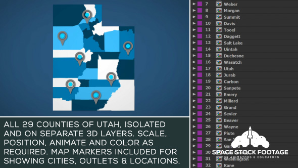 Utah Map Kit - Download Videohive 20805099