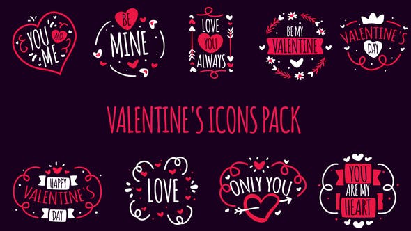 Valentines Icons Pack - 23152462 Videohive Download